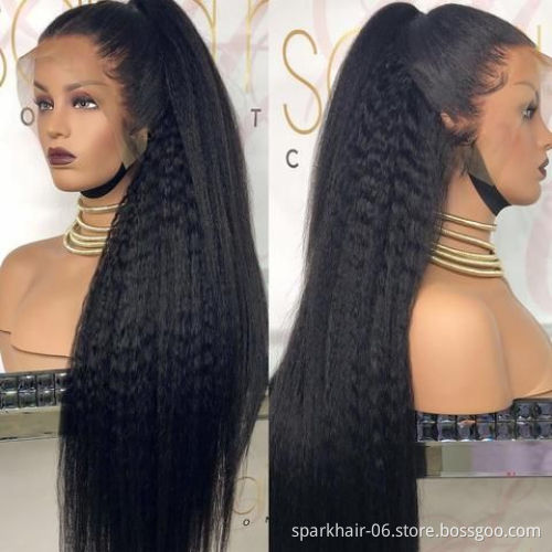 Cheap Wholesale Human Hair Wigs Lace Front Closure Yaki Full Virgin Brazilian Cuticle Aligned Lace Closure Human Hair Wigs